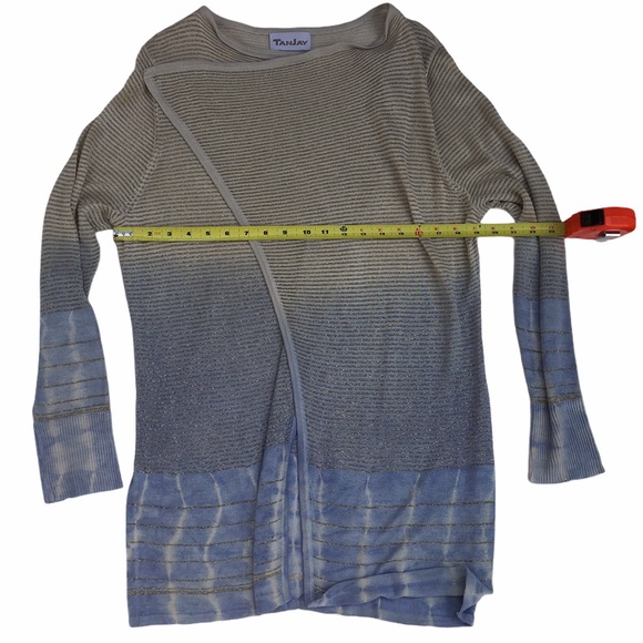 ***😀3 for $35/Tanjay Ombré Blue Tie Dye Cardigan, Gold Sparkle in the fabric. - Picture 9 of 12